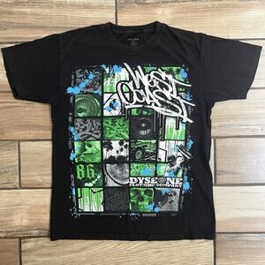 Dyse One T Shirt Mens Medium Black West Coast Graphic Double Sided